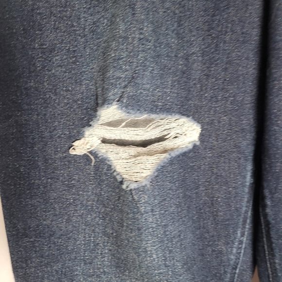 NWT Old Navy Women's Darkwash Midrise Rockstar Skinny Jeans Distress Size 16Tall - Picture 2 of 12